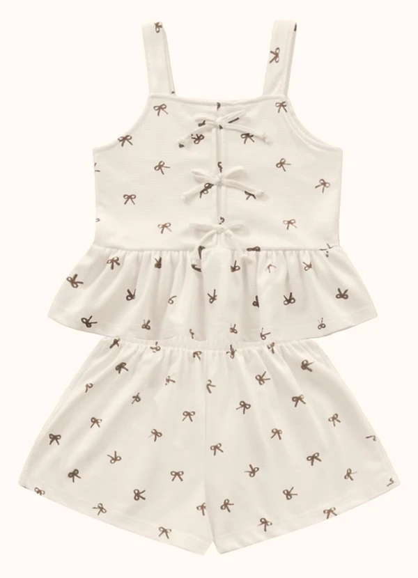 Fakini Kids - Cj.Blusa/Short Marrom 3