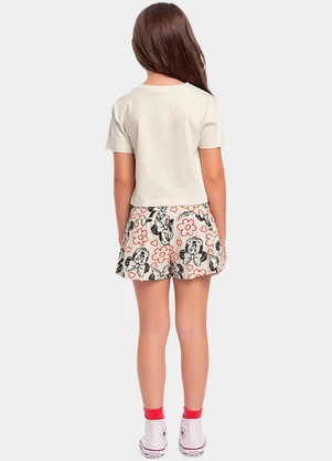 Fakini Kids - Cj.Blusa/Short Minnie Bege - FAKINI KIDS