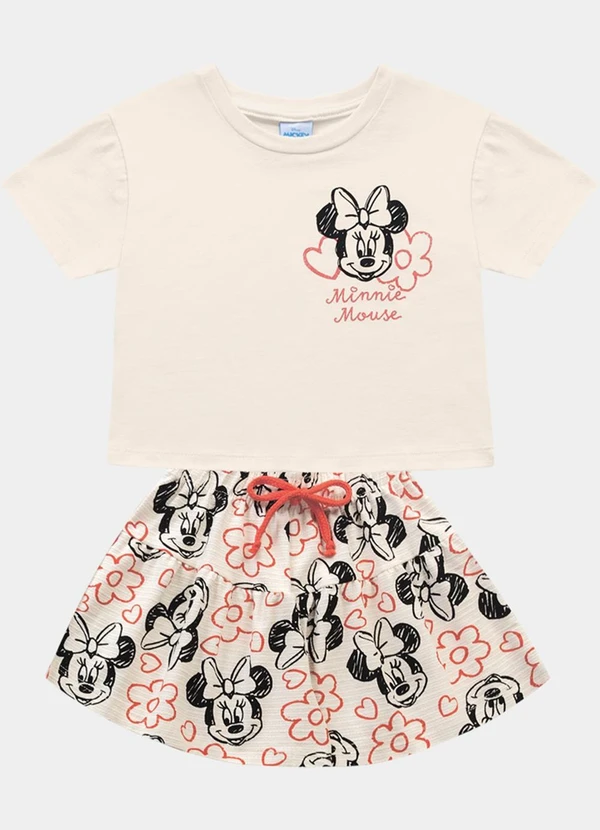 Fakini Kids - Cj.Blusa/Short Minnie Bege 3