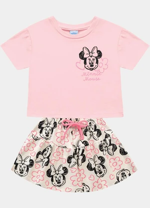 Fakini Kids - Cj.Blusa/Short Minnie Rosa - FAKINI KIDS