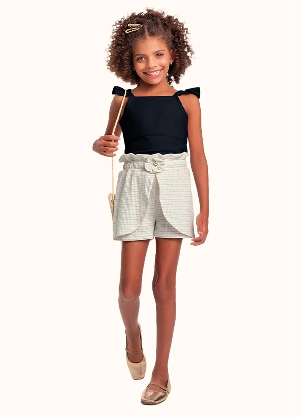 Fakini Kids - Cj.Blusa/Short Preto