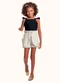 Fakini Kids - Cj.Blusa/Short Preto - variação: Preto