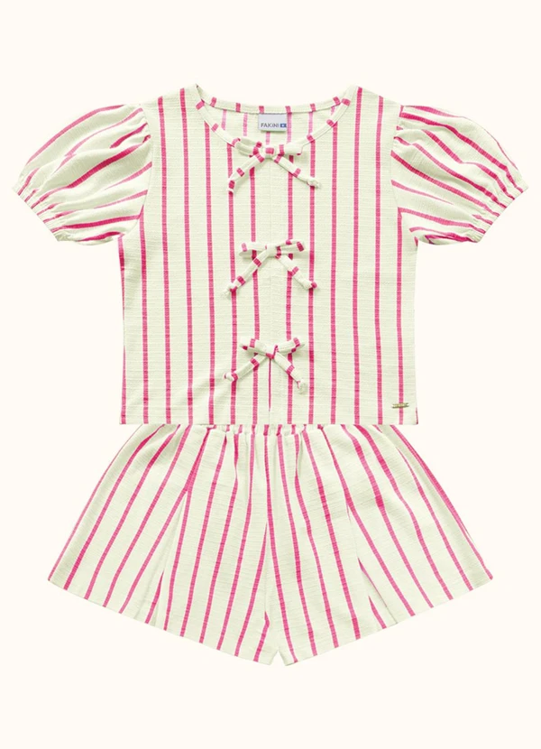 Fakini Kids - Cj.Blusa/Short Rosa
