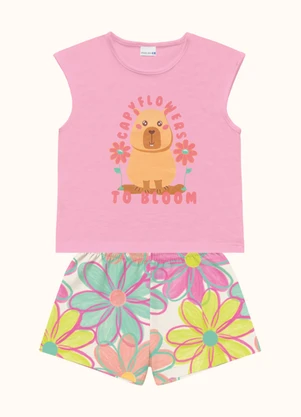 Fakini Kids - Cj.Blusa/Short Rosa - FAKINI KIDS