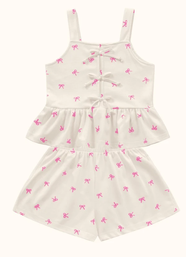 Fakini Kids - Cj.Blusa/Short Rosa