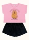 Fakini Kids - Cj.Blusa/Short Rosa - variação: Rosa