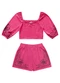 Fakini Kids - Cj.Blusa/Short Bege - variação: Rosa