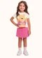 Fakini Kids - Cj.Blusa/Short Saia Winnie The Pooh Amarelo - variação: Bege