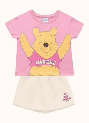 Fakini Kids - Cj.Blusa/Short Saia Winnie The Pooh Rosa - FAKINI KIDS