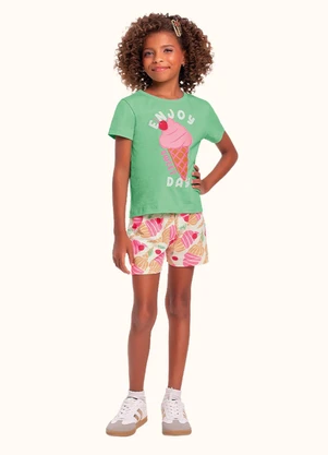 Fakini Kids - Cj.Blusa/Short Verde - FAKINI KIDS