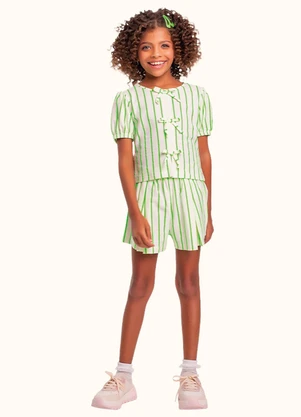Fakini Kids - Cj.Blusa/Short Verde - FAKINI KIDS