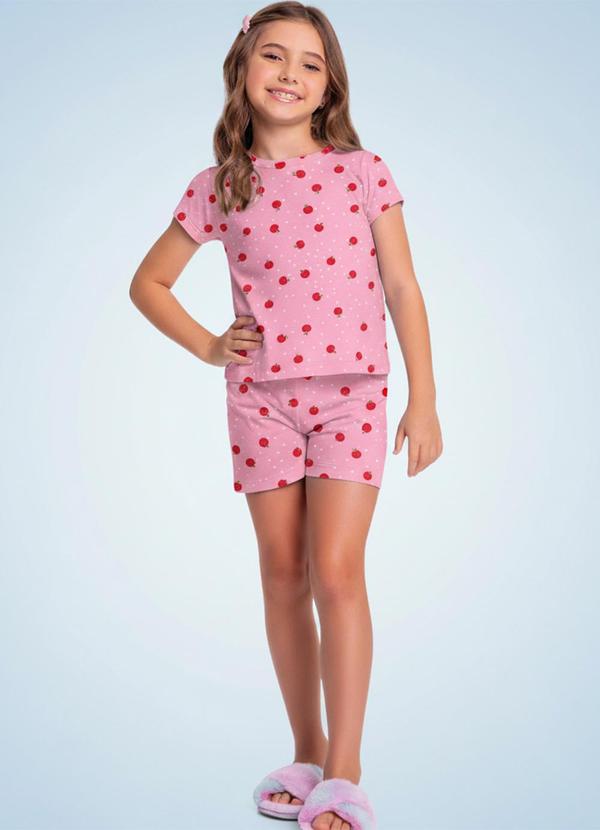 Fakini Kids - Cj.Pijama Blusa/Short Fruit Rosa
