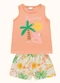 Fakini Kids - Cj.Regata/Short Bege - variação: Laranja