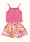Fakini Kids - Cj.Regata/Short Amarelo - variação: Rosa