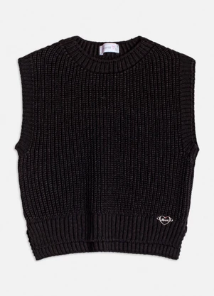 Momi - Colete de Tricot Assimétrico Preto Preto - MOMI