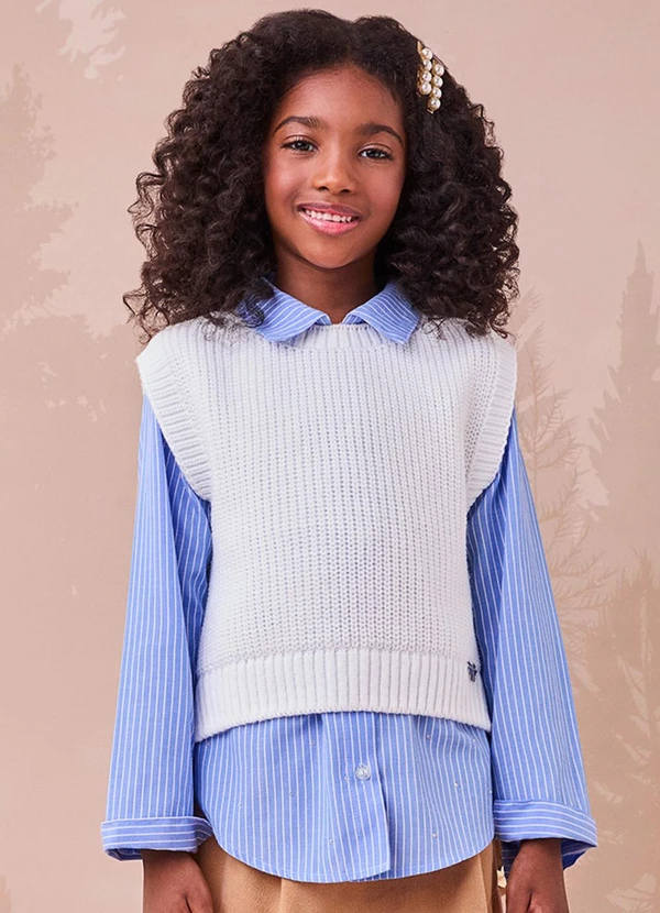 Momi - Colete de Tricot Off White Assimétrico Branco 1