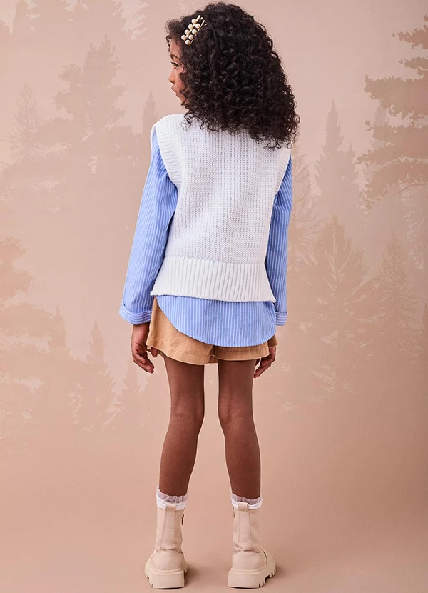 Momi - Colete de Tricot Off White Assimétrico Branco 4