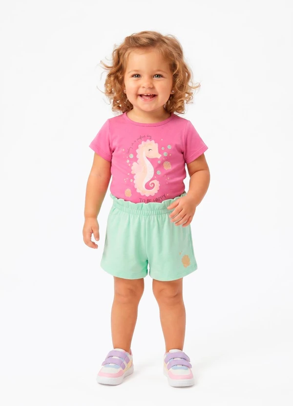 Sweet Lemon - Con Blusa com Silk Shorts Rosa