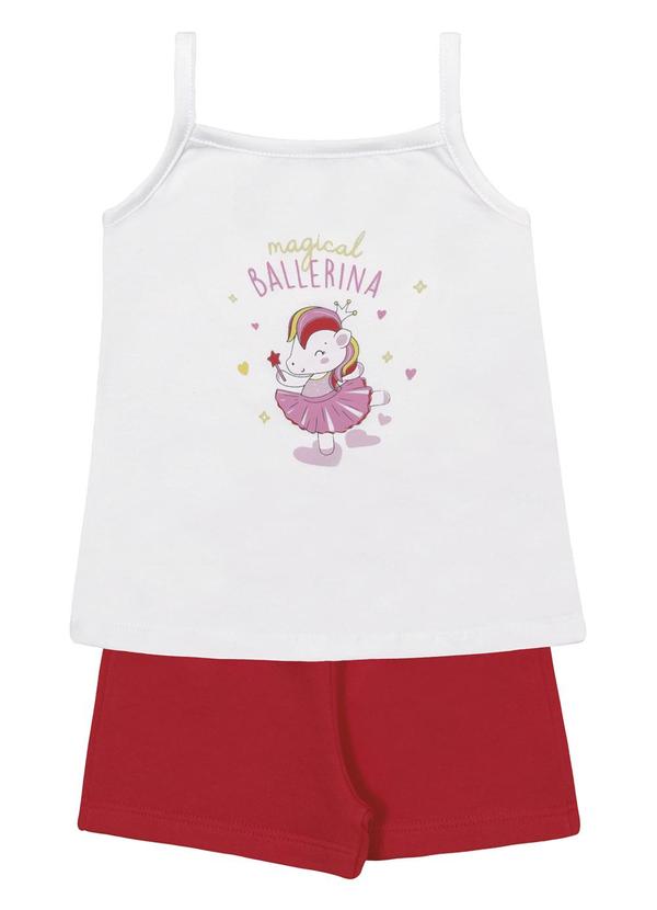 Kiko e Kika - Conjunto Blusa de Alca e Shorts Branco