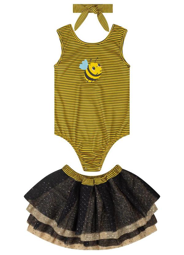 Twingo - Conj. Fantasia Abelha com Saia de Tule Amarelo