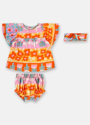 Três e Já - Conjunto 3 Peças para Bebê Menina Azul - TRÊS E JÁ