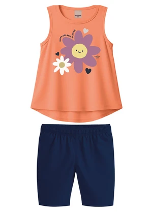 Malwee Kids - Conjunto a Flor Mais Bela do Jardim Laranja - MALWEE KIDS