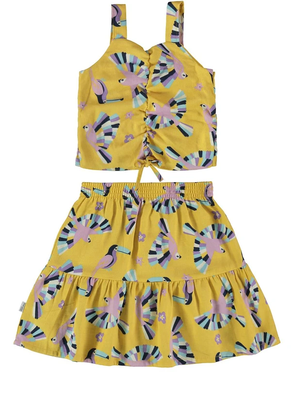 Malwee Kids - Conjunto Amarelo Araras Marias 2