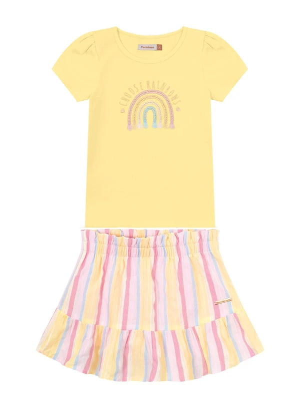 Carinhoso - Conjunto Amarelo Arco-Íris Clochard Menina 2