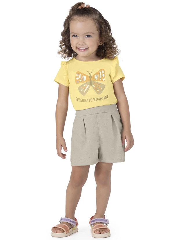 Malwee Kids - Conjunto Amarelo Borboleta Menina