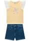 Carinhoso - Conjunto Branco Comfort Sea com Tule Menina - variação: Amarelo Claro