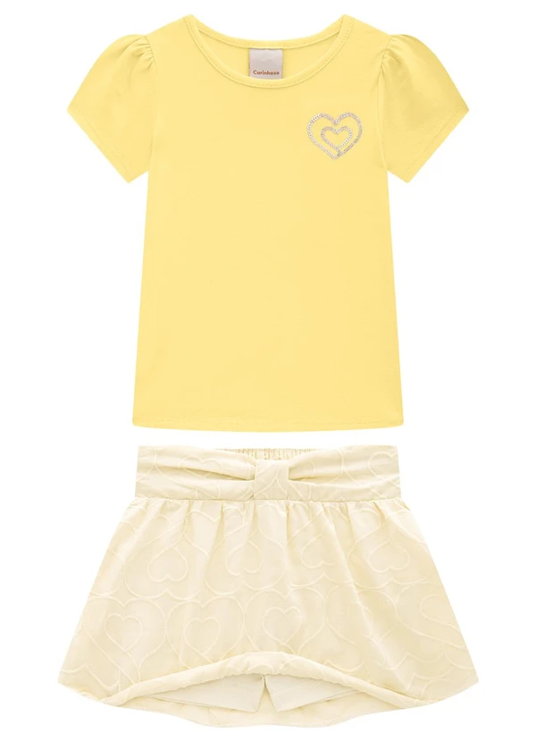 Carinhoso - Conjunto Amarelo com Bordado Menina 2
