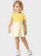 Carinhoso - Conjunto Off White com Bordado Menina - variação: Amarelo