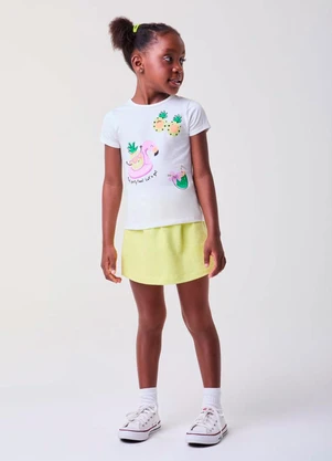 Bimbi - Conjunto Amarelo com Estampa Tropical Amarelo - BIMBI