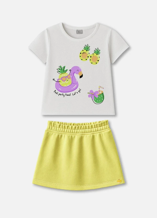 Bimbi - Conjunto Amarelo com Estampa Tropical Amarelo 3