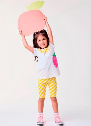 Bimbi - Conjunto Amarelo com Maxi Morango Amarelo - BIMBI