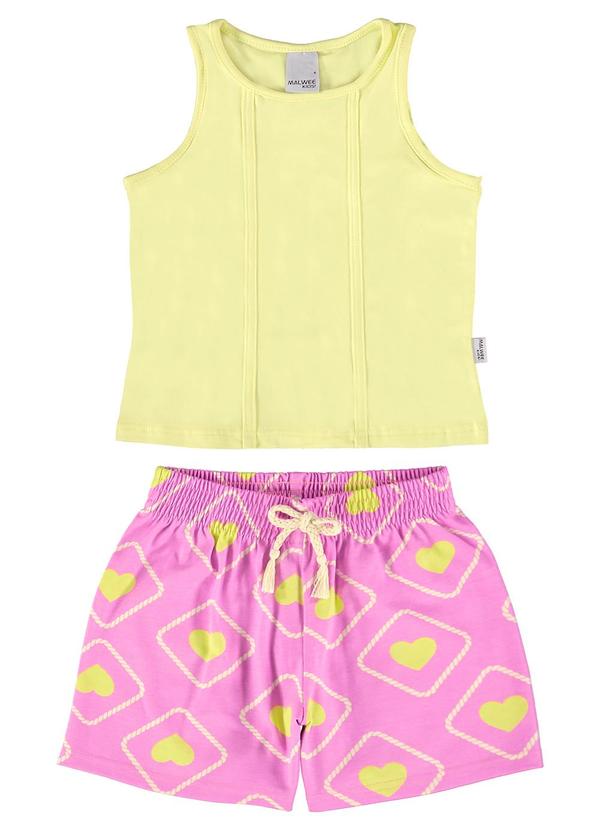Malwee Kids - Conjunto Amarelo Corações