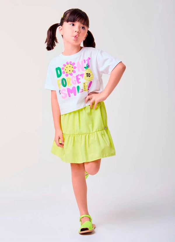 Bimbi - Conjunto Amarelo Don'T Forget To Smile Verde 2