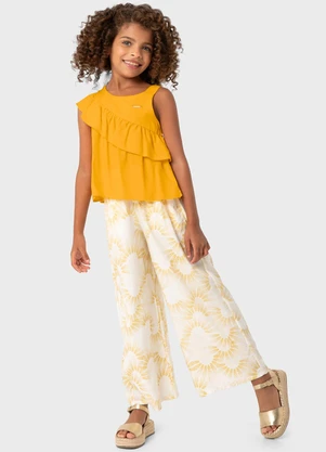 Carinhoso - Conjunto Amarelo Mostarda Geométrico Metalizado - CARINHOSO