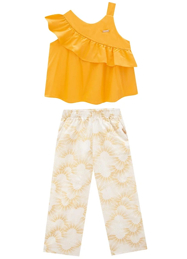 Carinhoso - Conjunto Amarelo Mostarda Geométrico Metalizado 2