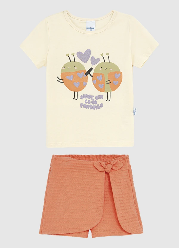 Malwee Kids - Conjunto Amor em Cada Pontinha Bege
