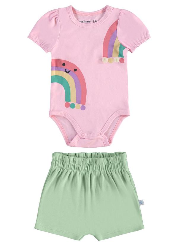Malwee Kids - Conjunto Arco-Íris Pompom Rosa Claro 1