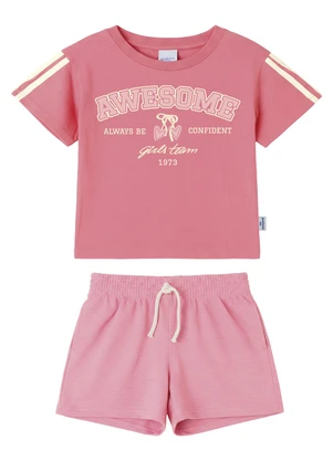 Malwee Kids - Conjunto Awesome Texturizado Rosa - MALWEE KIDS