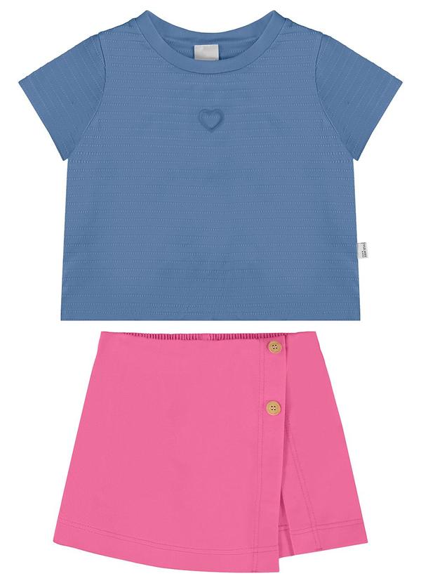 Malwee Kids - Conjunto Azul Escuro Box com Bordado Menina