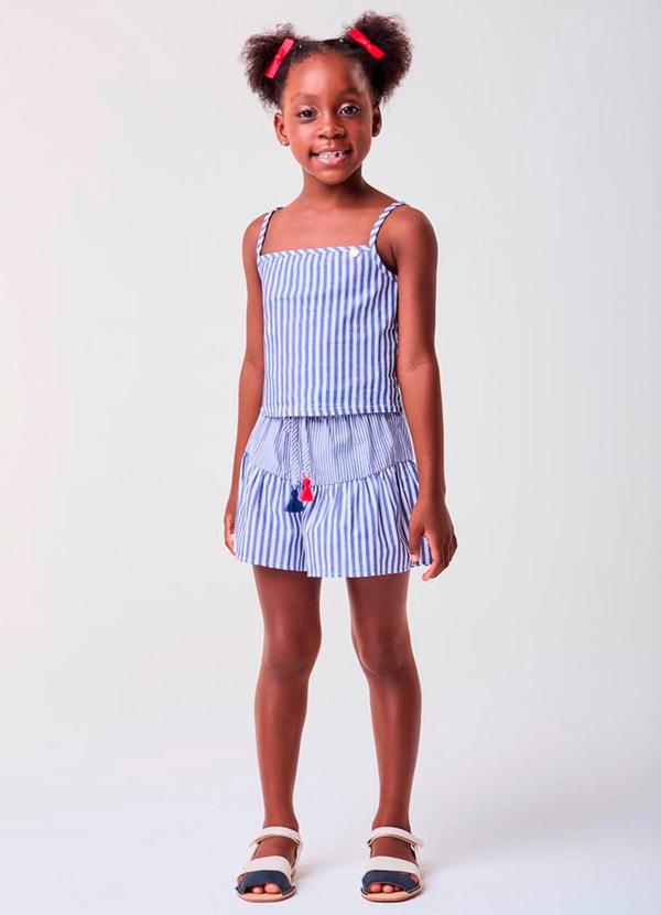 Bimbi - Conjunto Azul Listrado com Tassel Azul 1