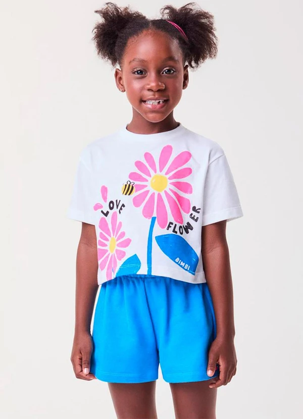 Bimbi - Conjunto Azul Love Flower Azul