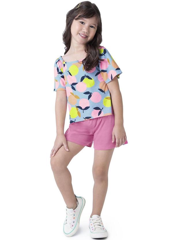 Malwee Kids - Conjunto Azul Pastel Bata Laranjas