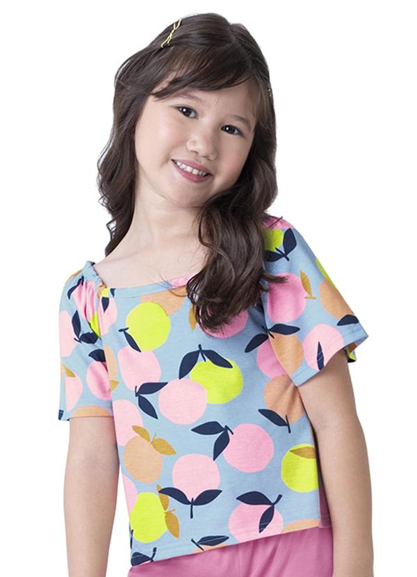 Malwee Kids - Conjunto Azul Pastel Bata Laranjas 2