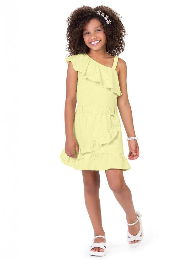 Alenice - Conjunto Babados e Aplicações Menina Amarelo