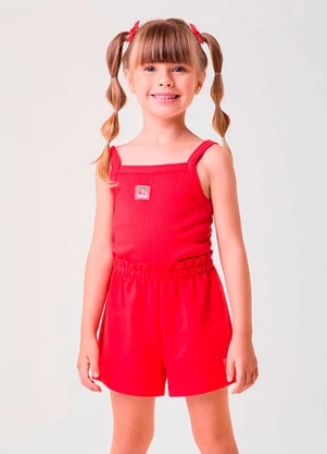 Bimbi - Conjunto Básico Canelado Vermelho Vermelho - BIMBI