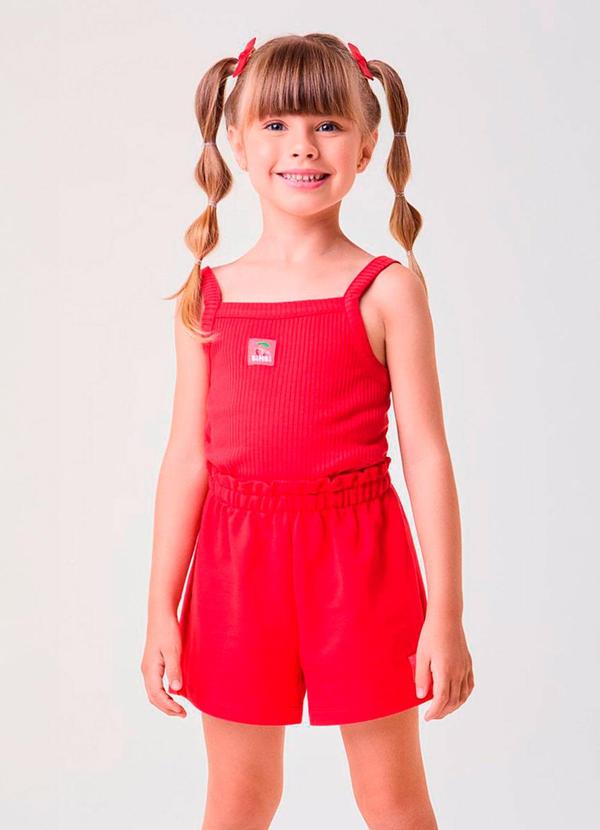 Bimbi - Conjunto Básico Canelado Vermelho Vermelho